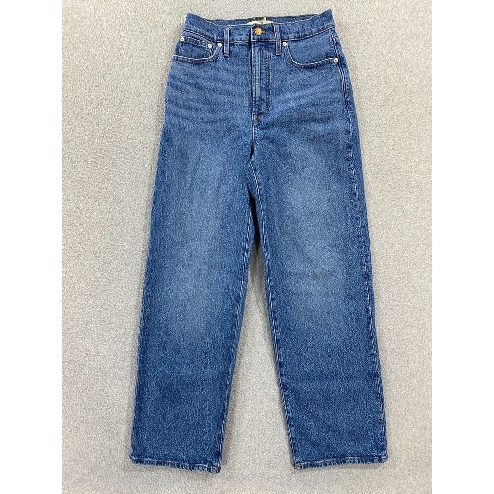 Madewell Wide-Leg Crop Women's 27T‎ High Rise Stretch Blue Jeans Medium Wash